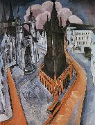 Ernst Ludwig Kirchner Der rote Turm in Halle oil